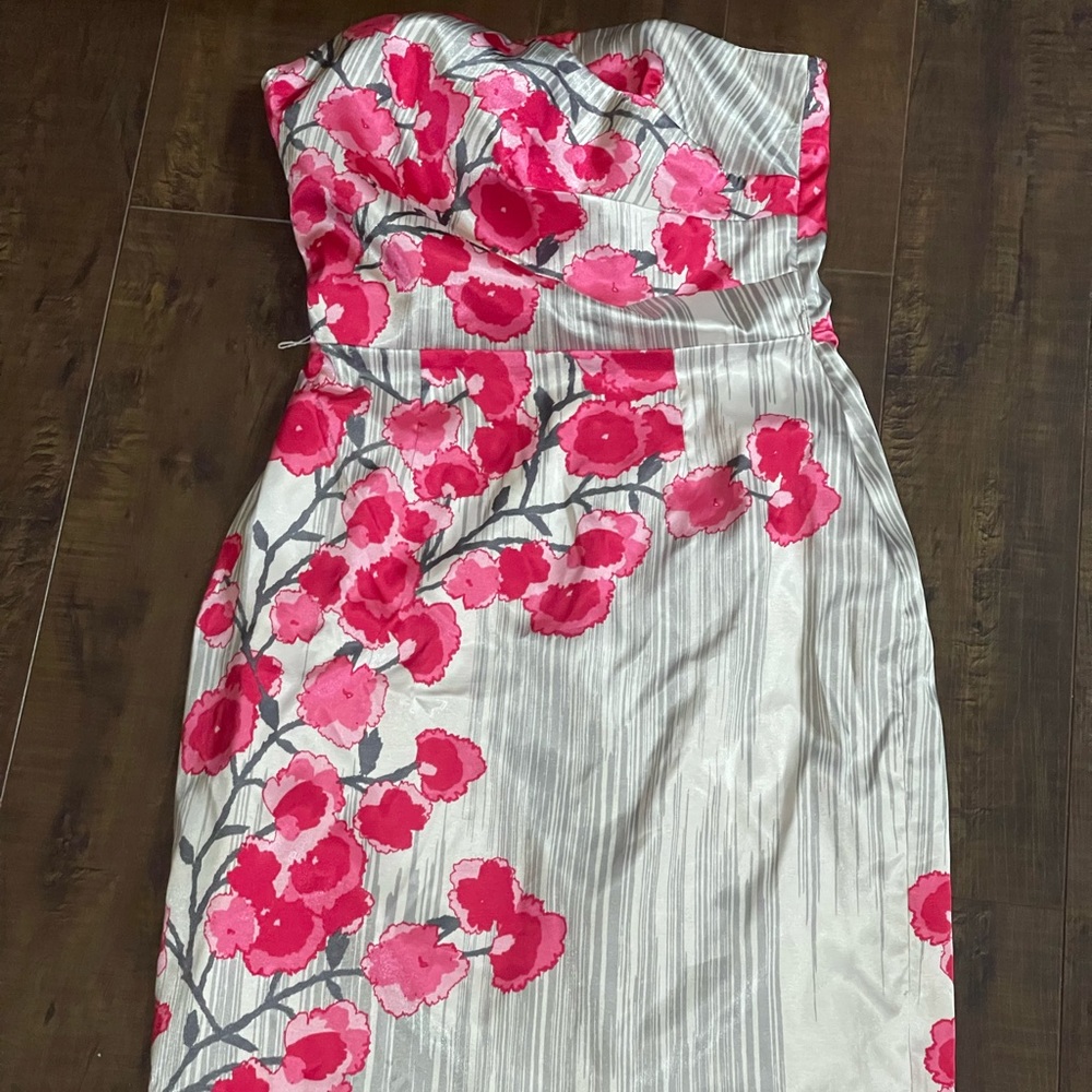 Le Chateau Strapless Sweetheart Floral Dress size S
